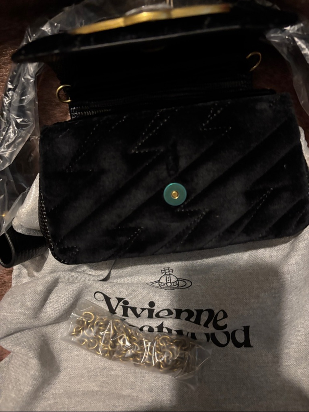 Vivienne Westwood velvet small Hazel bag - Picture 9 of 11